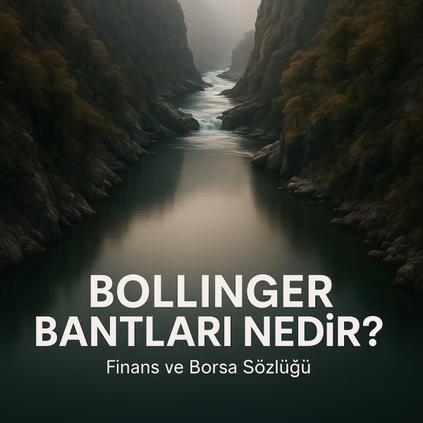 Bollinger Bantları nedir sorusunu cevaplayan, kavramı anlatan finansal konsept görseli.