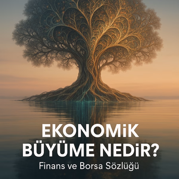 Ekonomik büyüme nedir sorusunu cevaplayan, bir ülkenin refahının artışını simgeleyen finansal konsept görseli.