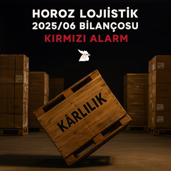 Horoz Lojistik 2025 ikinci çeyrek bilanço analizini temsil eden, kârlılıktaki düşüşü simgeleyen kapak görseli.