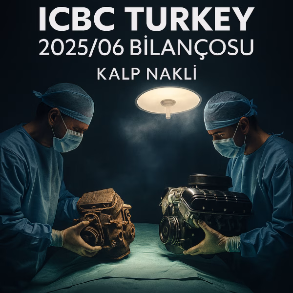 ICBC Turkey'in 2025 ilk yarı bilanço analizini temsil eden stratejik değişim konseptli kapak görseli.