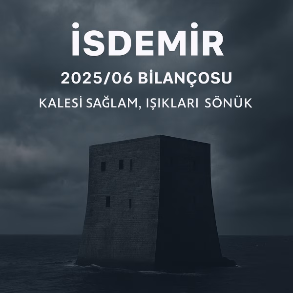 İsdemir 2025 ikinci çeyrek bilanço analizini temsil eden, fırtınalı denize karşı duran bir kale görseli.