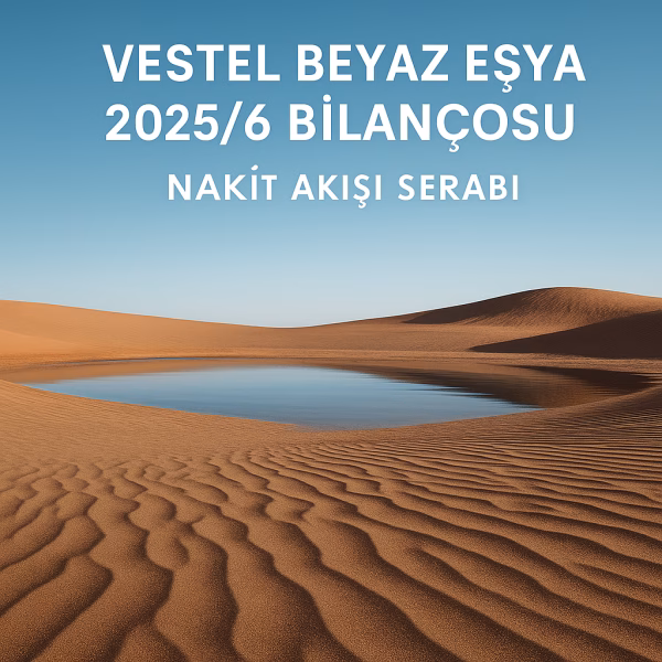 Vestel Beyaz Eşya 2025 ilk yarı bilanço analizini temsil eden, buzdolabı ve sızıntı metaforlu konsept kapak görseli.