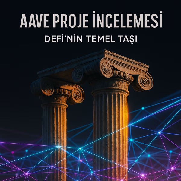 Aave (AAVE) proje incelemesini temsil eden, istikrar ve riski birleştiren konsept kapak görseli.