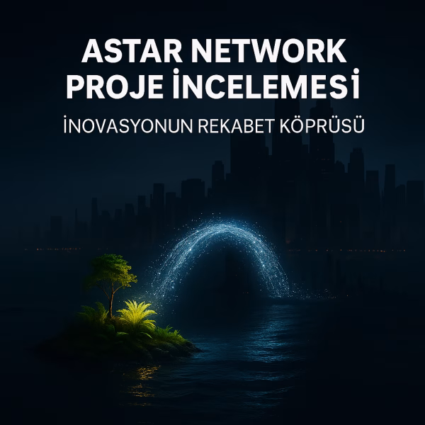 Astar Network (ASTR) proje incelemesini temsil eden, rekabetin gölgesinde parlayan bir teknoloji köprüsü konsepti.