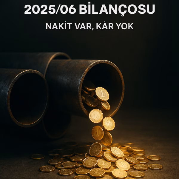 Borusan Mannesmann (BRSAN) 2025 ikinci çeyrek bilanço analizini temsil eden, metin yerleşimine uygun, konsept kapak görseli.