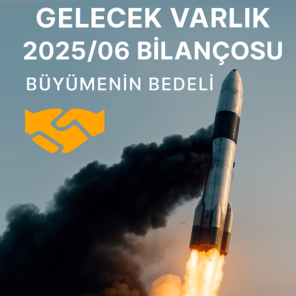 Gelecek Varlık 2025 ikinci çeyrek bilanço analizini temsil eden, sızıntı yapan bir roket motoru konsept görseli.