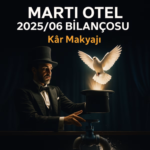 Martı Otel Haziran 2025 bilanço analizini temsil eden, kâr ve nakit akışı çelişkisini gösteren konsept kapak görseli.