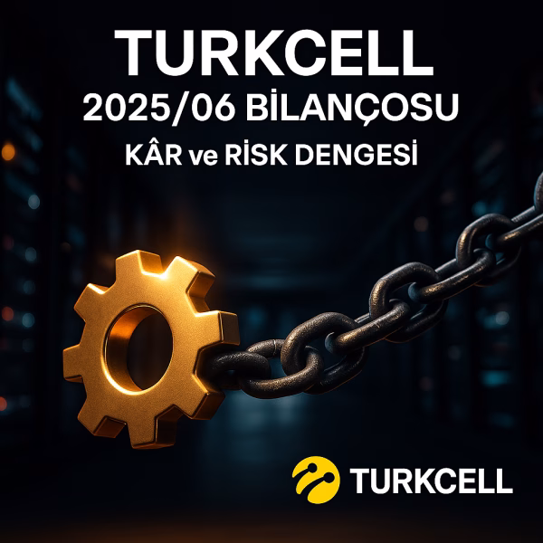 Turkcell 2025 6 aylık bilanço analizini temsil eden, kârlılık ve riski simgeleyen konsept kapak görseli.