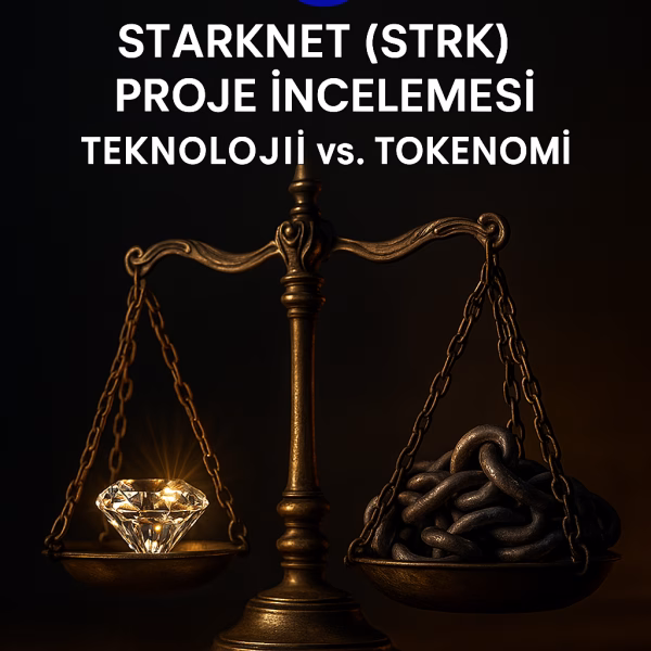 tarknet (STRK) projesinin teknolojik potansiyeli ve tokenomik riskleri arasındaki dengeyi temsil eden konsept kapak görseli.