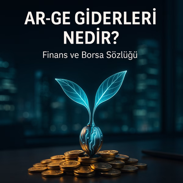 Araştırma ve Geliştirme (Ar-Ge) giderlerini simgeleyen, paradan filizlenen teknolojik bitki görseli.