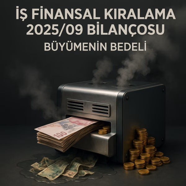 İş Finansal Kiralama 2025/09 bilanço analizini temsil eden, kâr üreten ancak nakit yakan bir makine konseptli kapak görseli.