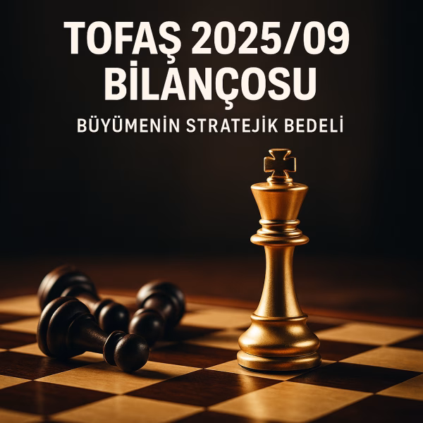 Tofaş 2025 üçüncü çeyrek bilanço analizini temsil eden, satranç metaforlu konsept kapak görseli.