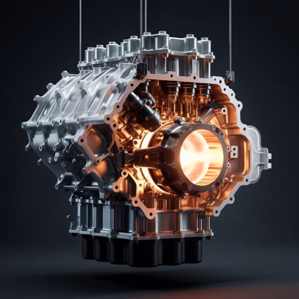 Tureks Turizm (TUREX) bilançosundaki gizli nakit akış gücünü simgeleyen, içi enerji dolu motor bloğu konsept görseli.