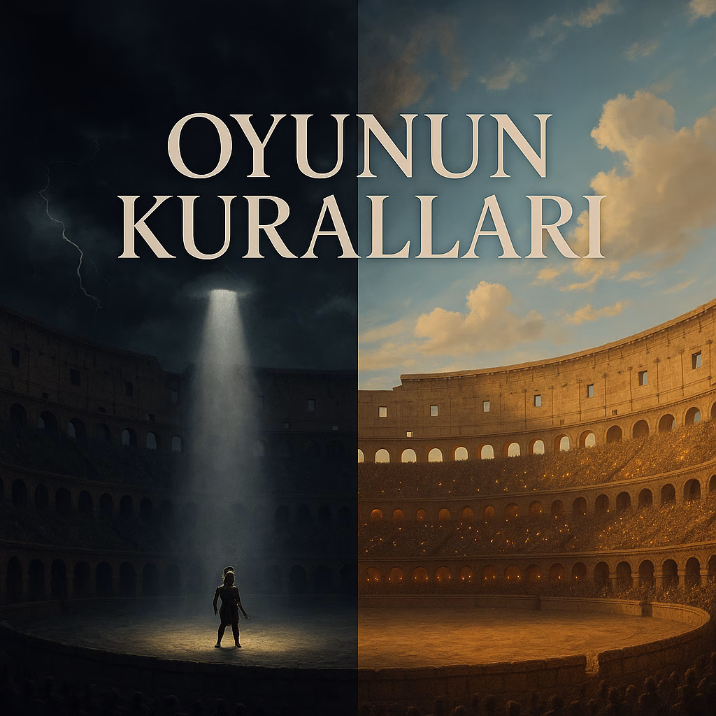 Aktif ve pasif yatırım stratejileri arasındaki temel farkları anlatan, Kolezyum metaforu içeren kapak görseli.