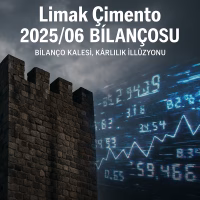 Limak Çimento'nun sağlam bilançosu ile karmaşık kârlılığını temsil eden konsept kapak görseli.