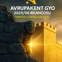 Avrupakent GYO 2025 bilanço analizini temsil eden, çatlak duvarın arkasındaki altın kaleyi gösteren konsept kapak görseli.