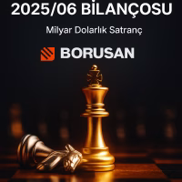 Borusan Yatırım 2025 ilk yarı bilanço analizini temsil eden satranç metaforlu konsept kapak görseli.