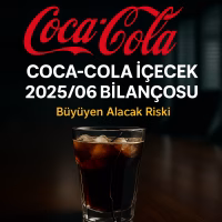 Coca-Cola İçecek 2025 ikinci çeyrek bilanço analizini temsil eden, çatlak bir bardaktan sızan kola konseptli kapak görseli.