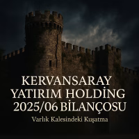 Kervansaray 2025/06 bilanço analizini temsil eden, duvarları çatlamış görkemli bir kale görseli.