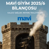 Mavi Giyim 2025 ikinci çeyrek bilanço analizini temsil eden, sağlam bir kale içindeki bozuk motor konseptli kapak görseli.