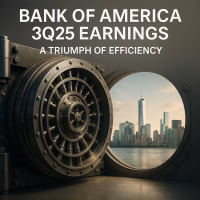 Conceptual cover image representing the Bank of America 3Q25 earnings analysis, symbolizing efficiency and growth.