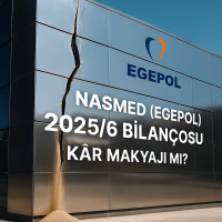 Nasmed Egepol 2025 ilk yarı bilanço analizini temsil eden, çatlak ve parlak bir cephe konseptli kapak görseli.