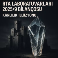 RTA Laboratuvarları 2025/9 bilanço analizini temsil eden, kırık bir kristal ve arkasındaki çelik kale konseptli kapak görseli.