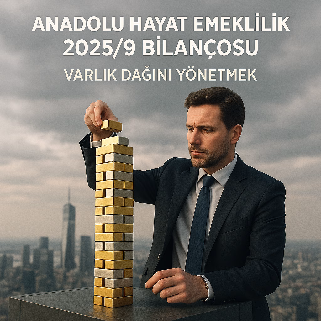 Anadolu Hayat Emeklilik 2025/9 bilanço analizini temsil eden, varlık yönetimini simgeleyen konsept kapak görseli.