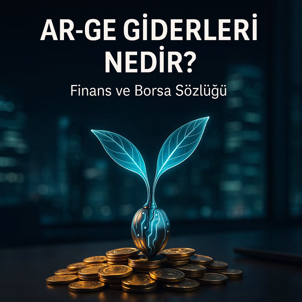 Araştırma ve Geliştirme (Ar-Ge) giderlerini simgeleyen, paradan filizlenen teknolojik bitki görseli.