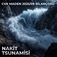 CVK Maden 2025/09 bilanço analizini temsil eden ve nakit akışındaki patlamayı simgeleyen konsept kapak görseli.