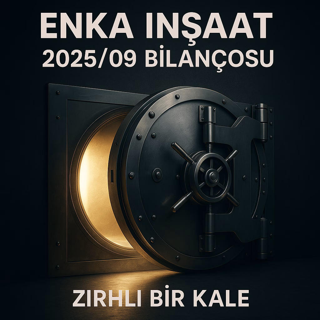 ENKA İnşaat 2025 üçüncü çeyrek bilanço analizini temsil eden, banka kasası konseptli kapak görseli.