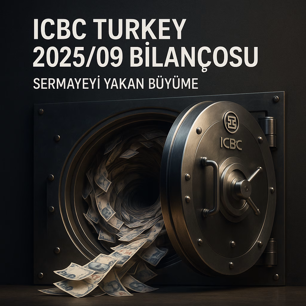 ICBC Turkey 2025 üçüncü çeyrek bilanço analizini temsil eden, kasadan içeri çekilen paraların olduğu konsept kapak görseli.
