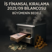 İş Finansal Kiralama 2025/09 bilanço analizini temsil eden, kâr üreten ancak nakit yakan bir makine konseptli kapak görseli.