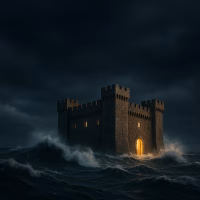 Kalekim (KLKIM) 2025 3. çeyrek bilanço analizi kapak görseli: Fırtınalı denizde sağlam duran kale metaforu ve artan nakit akışı vurgusu.