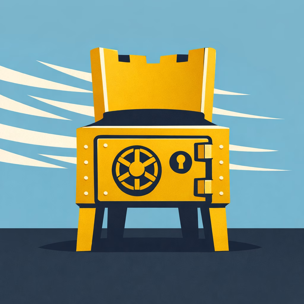 Koleksiyon Mobilya'nın defansif finansal yapısını simgeleyen minimalist grafik illüstrasyon.