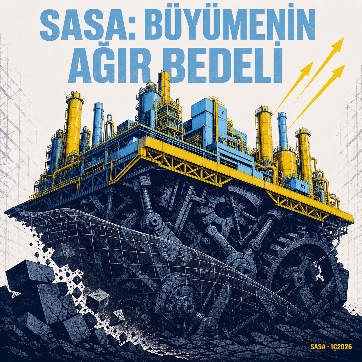 SASA 1Ç2026 büyümenin arkasındaki devasa finansman yükü editorial illüstrasyon