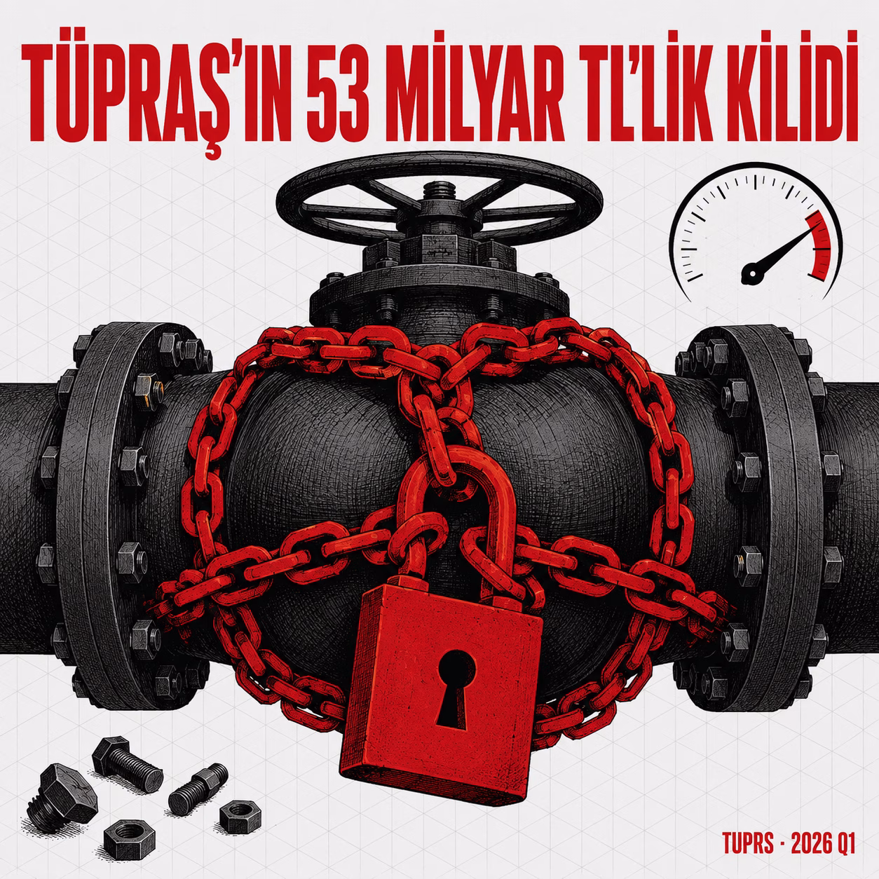 Tüpraş 2026 Q1 53 milyar TL'lik nakit blokesi editorial illüstrasyon